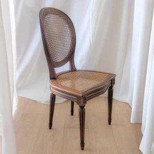 chaise médaillon louis xvi cannage traditionnel